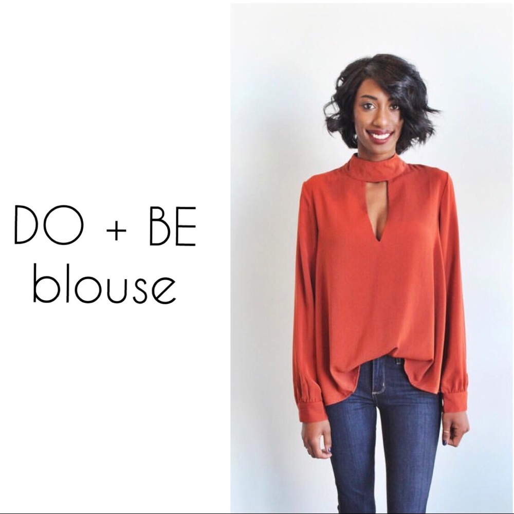 Long Sleeve Cut-Out Blouse